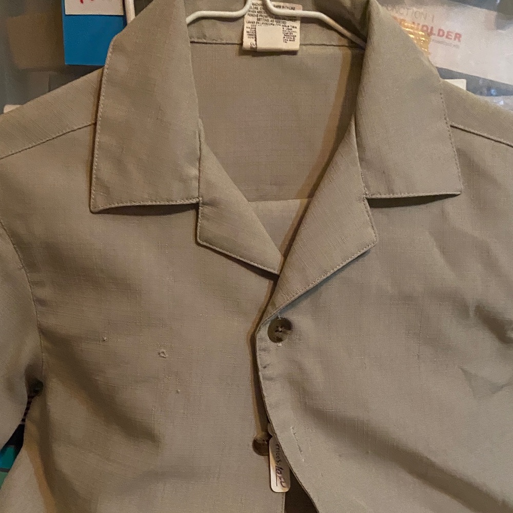 Light tan Button-Up Shirt with pants 2 pc